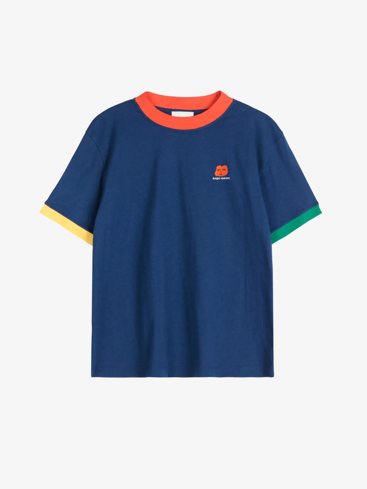 Logo embroidery color block T-shirt