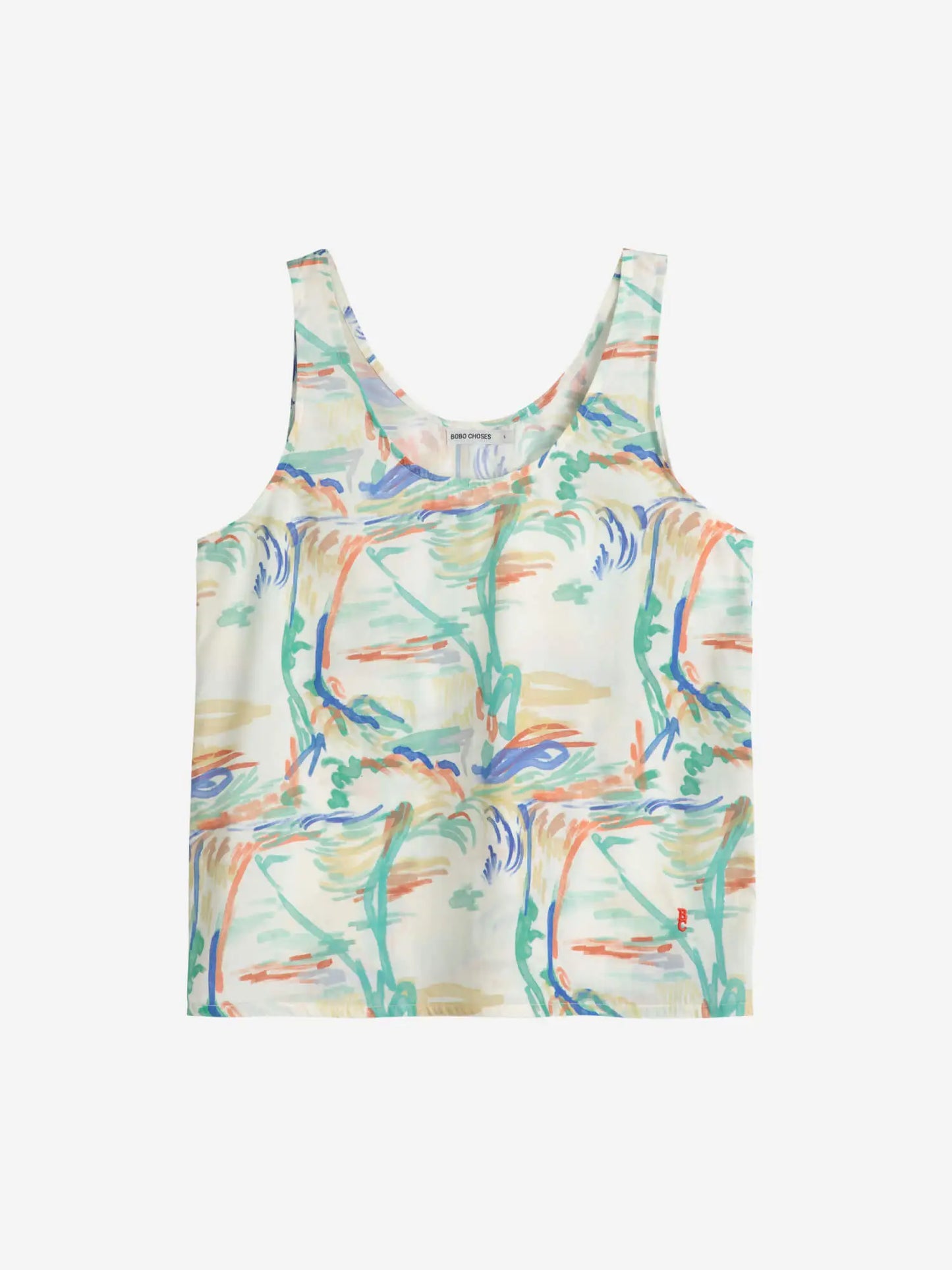 Landscape print lyocell tank top