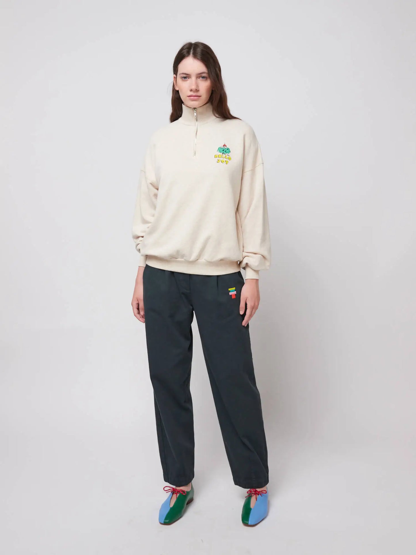 Sweatshirt Logo Reißverschluss Relaxed Fit