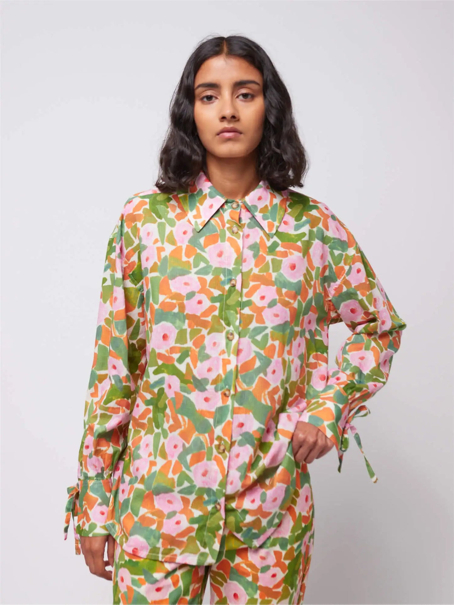 Camisa holgada estampada Floral