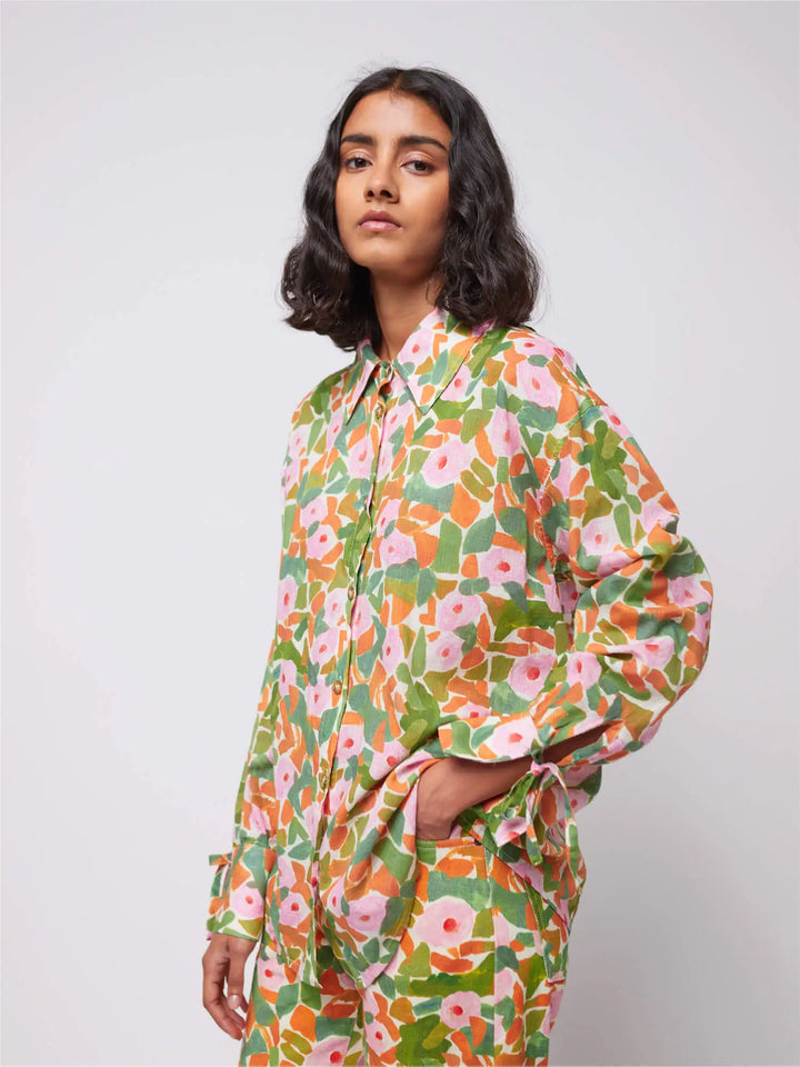 Camisa estil relaxat estampat Floral