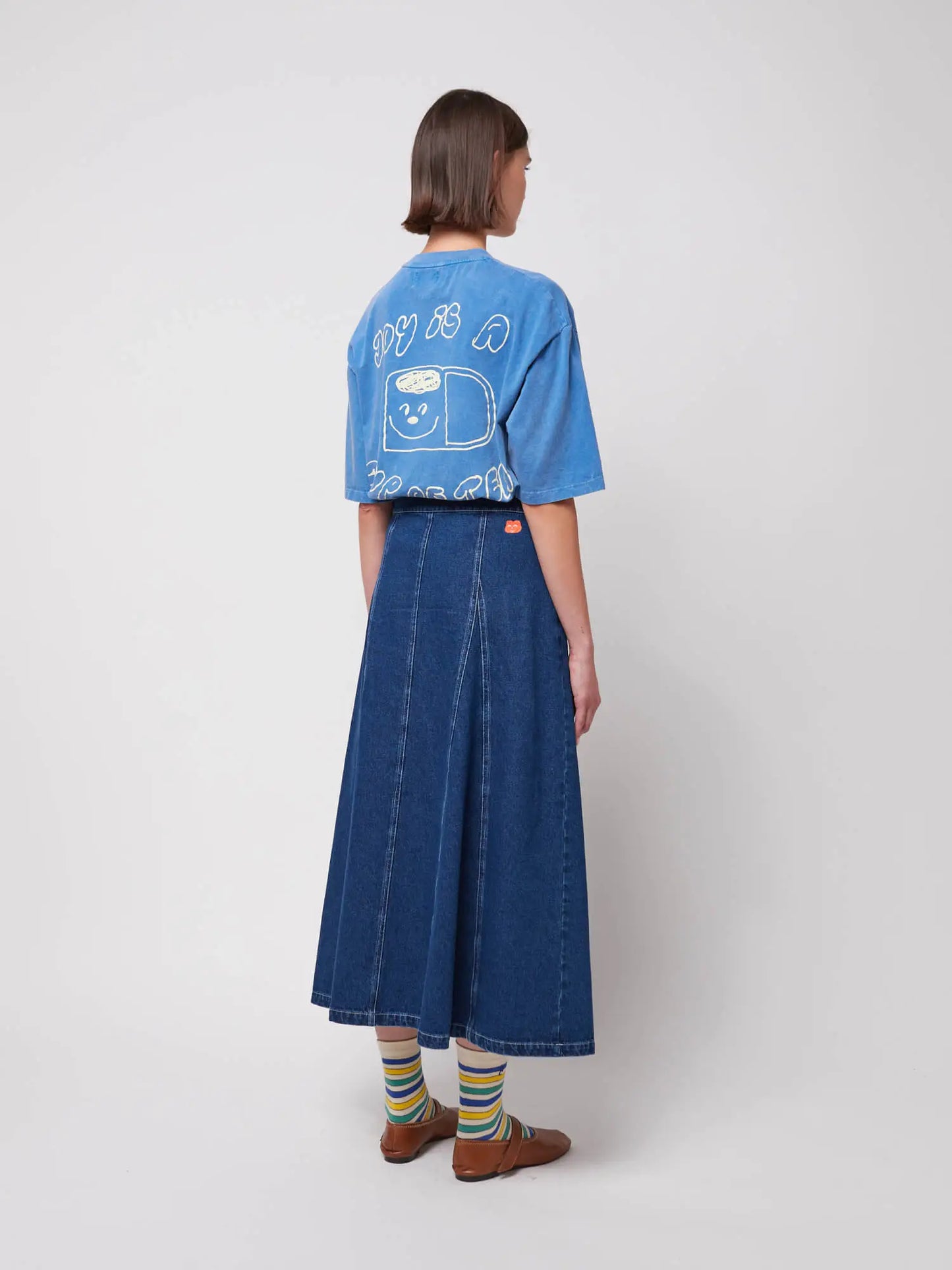 Denim flared skirt