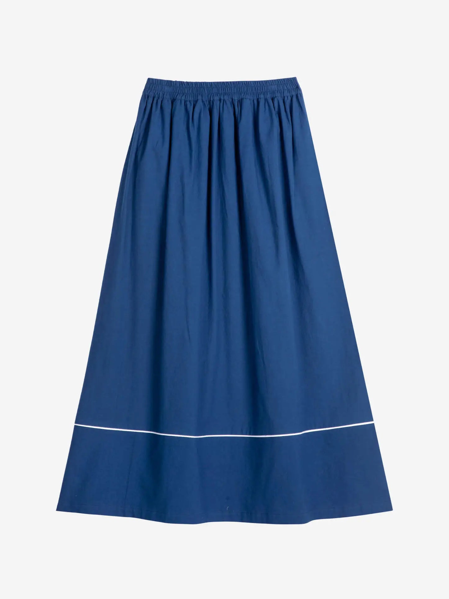 Contrast-trim evasé skirt