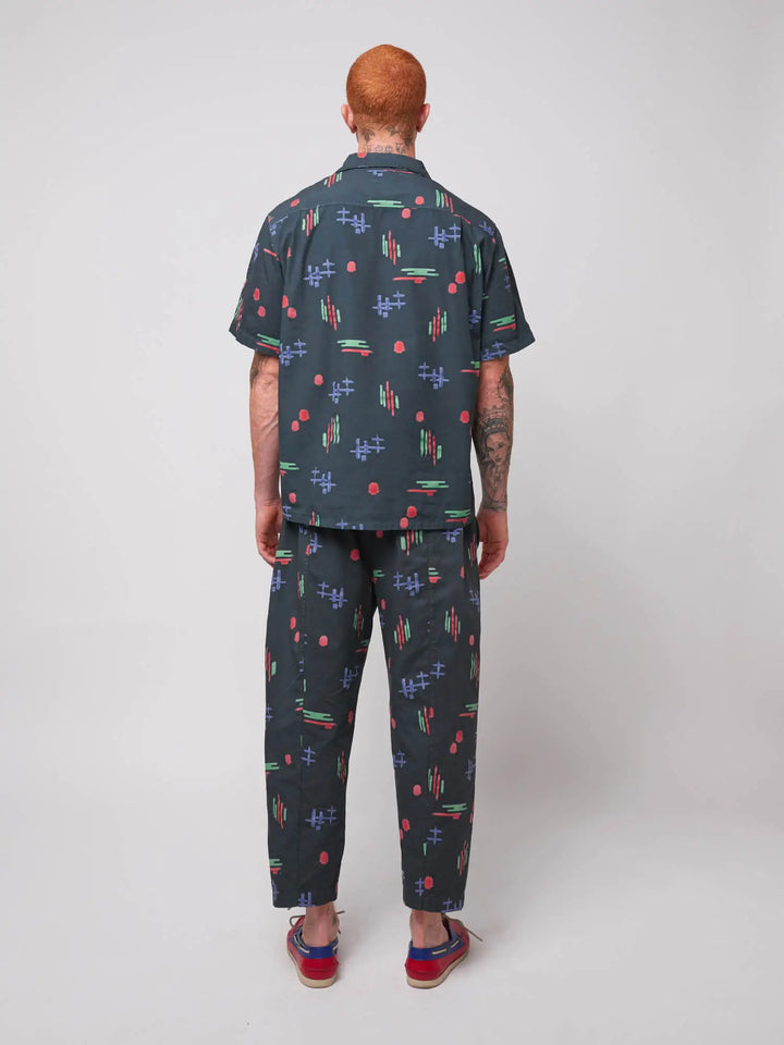 Pantalón cocoon estampado artístico multicolor