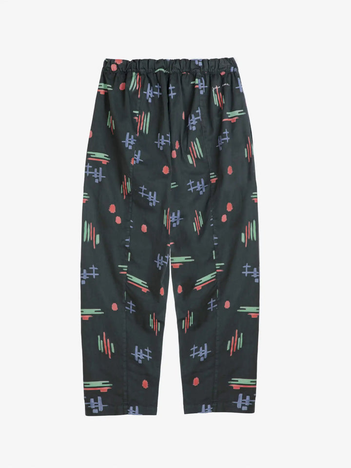 Pantalón cocoon estampado artístico multicolor