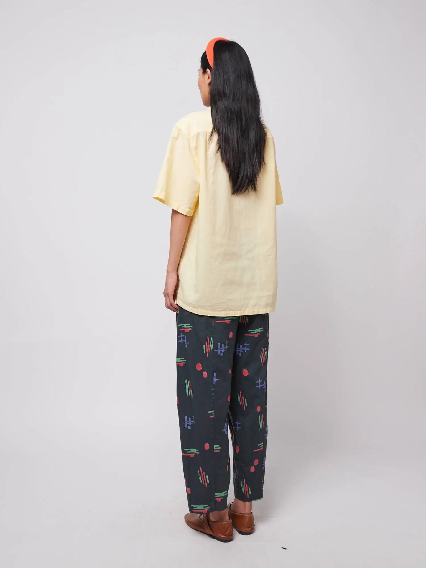 Multicolor artwork print cocoon pants