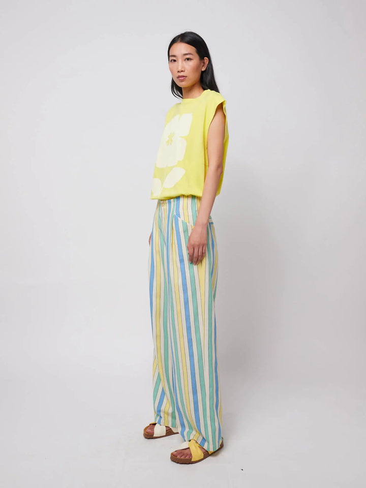 Pantalón plisado Multicolor Stripes