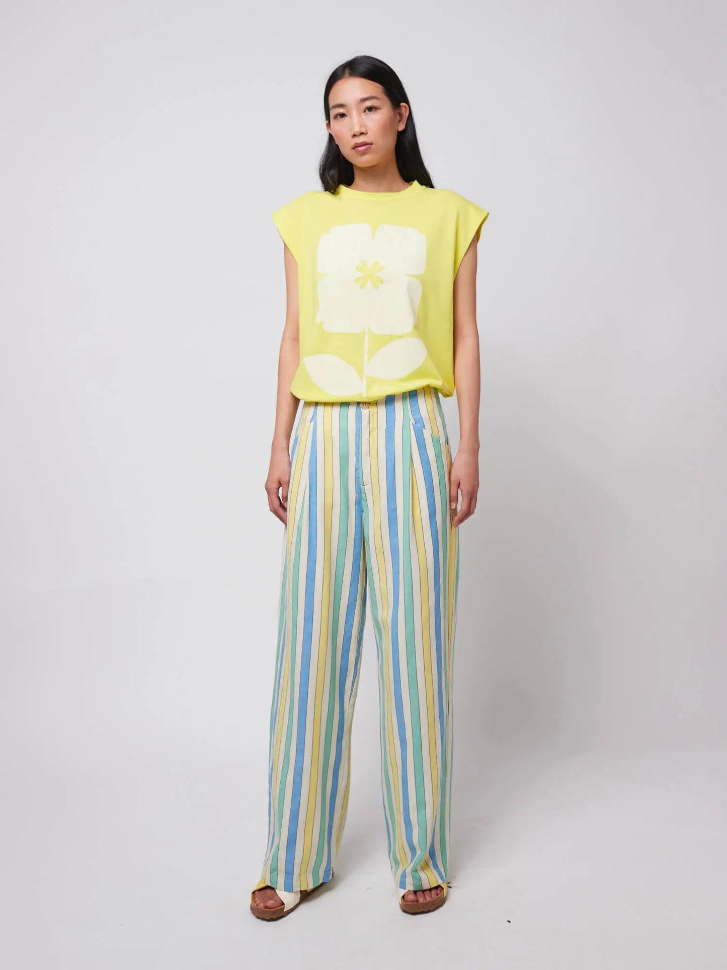 Multicolor Stripes pleated trousers