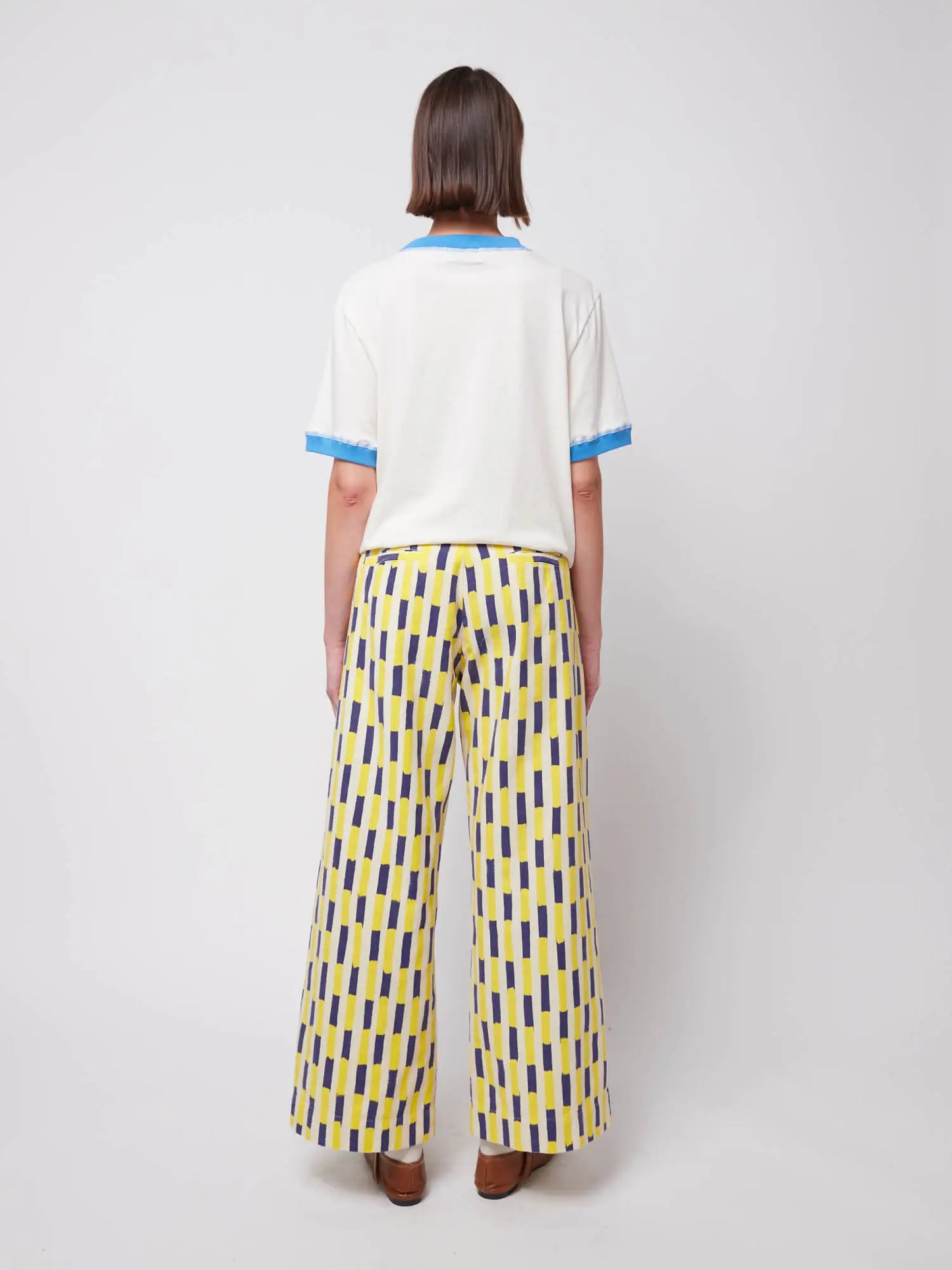 Brush strokes wide-leg pants