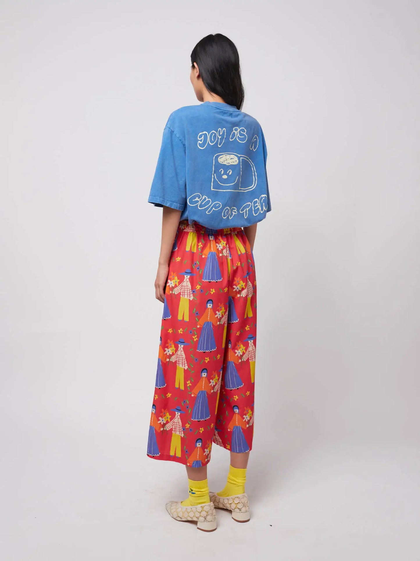 Couples print poplin culotte