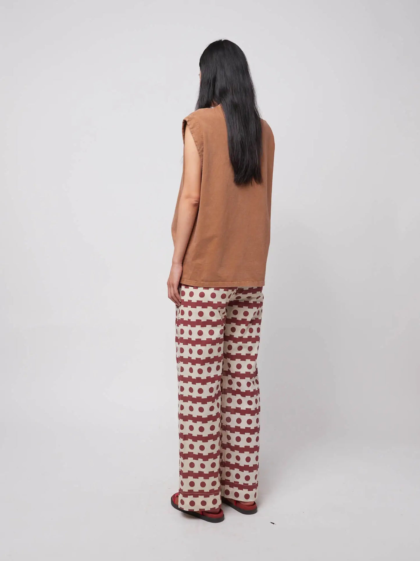 Geometric print wide-leg trousers