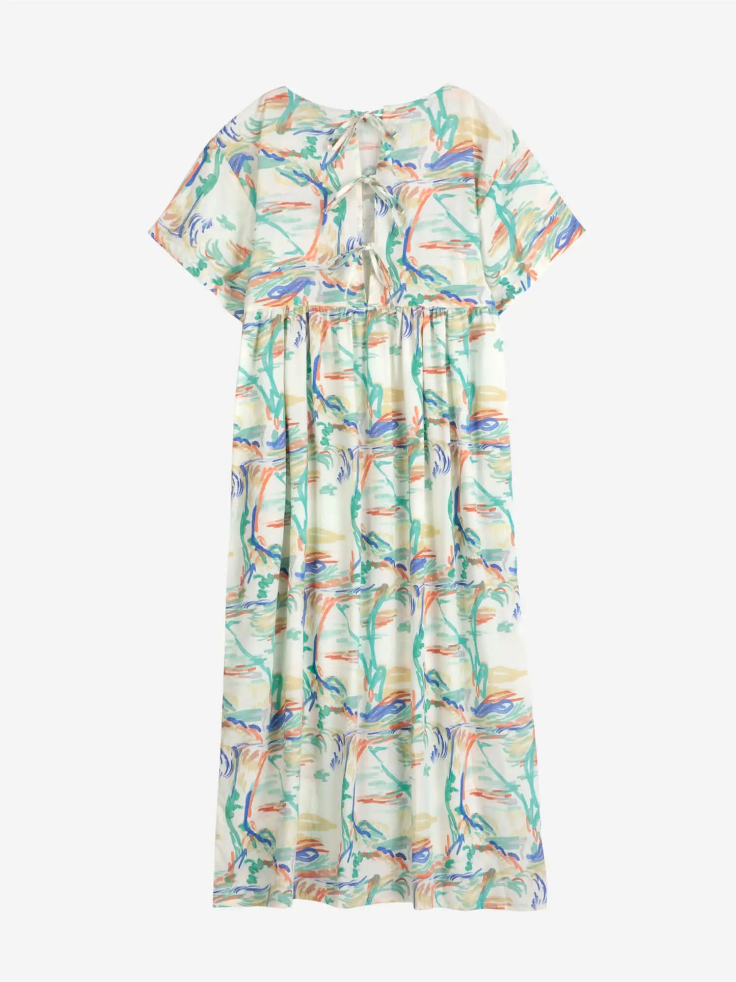 Spring Landscape print loose dress