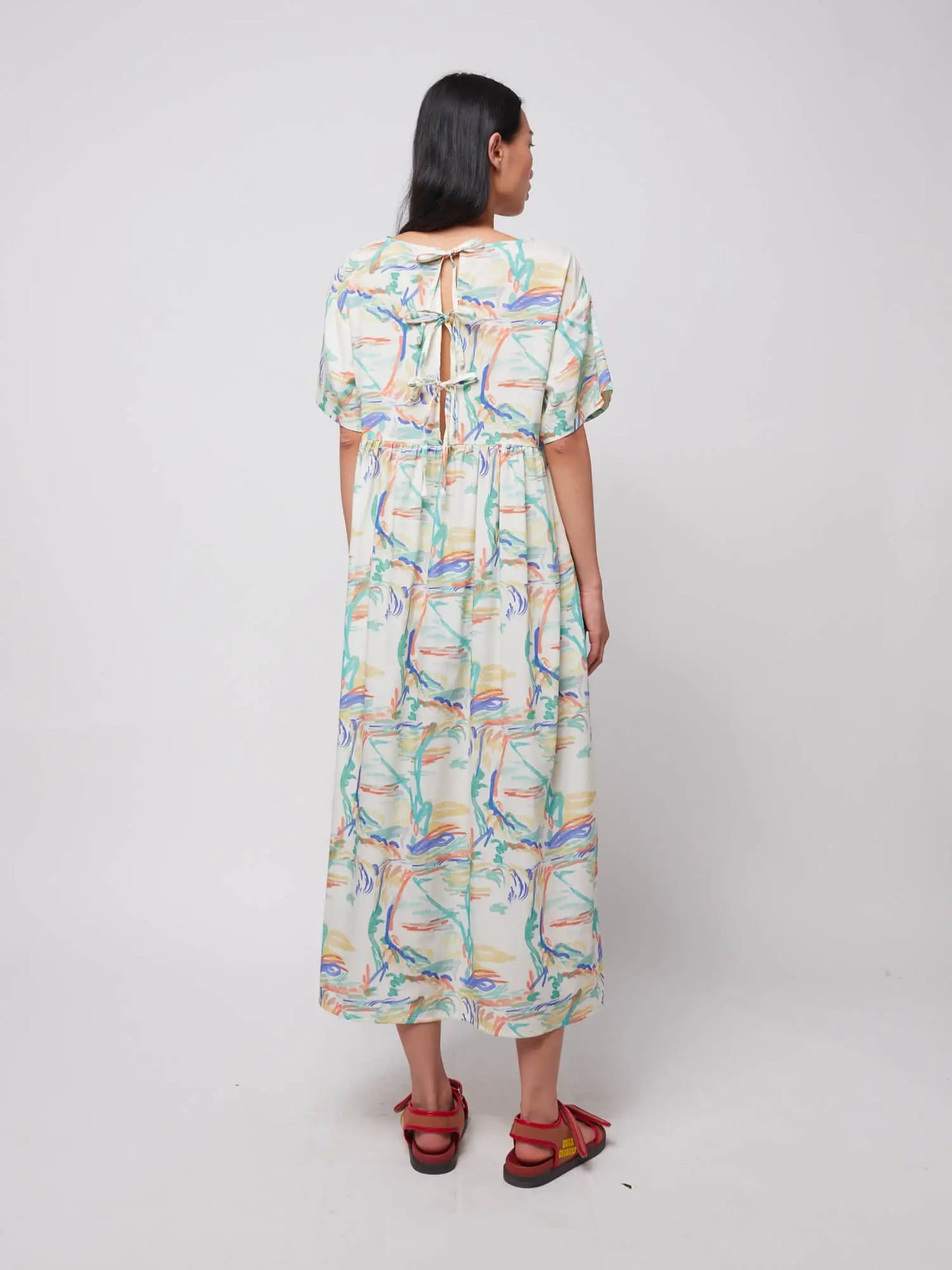 Spring Landscape print loose dress