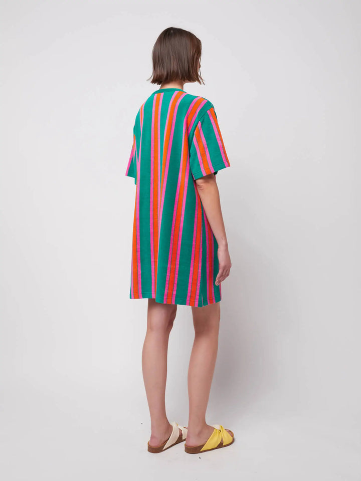 Stripe terry short dress