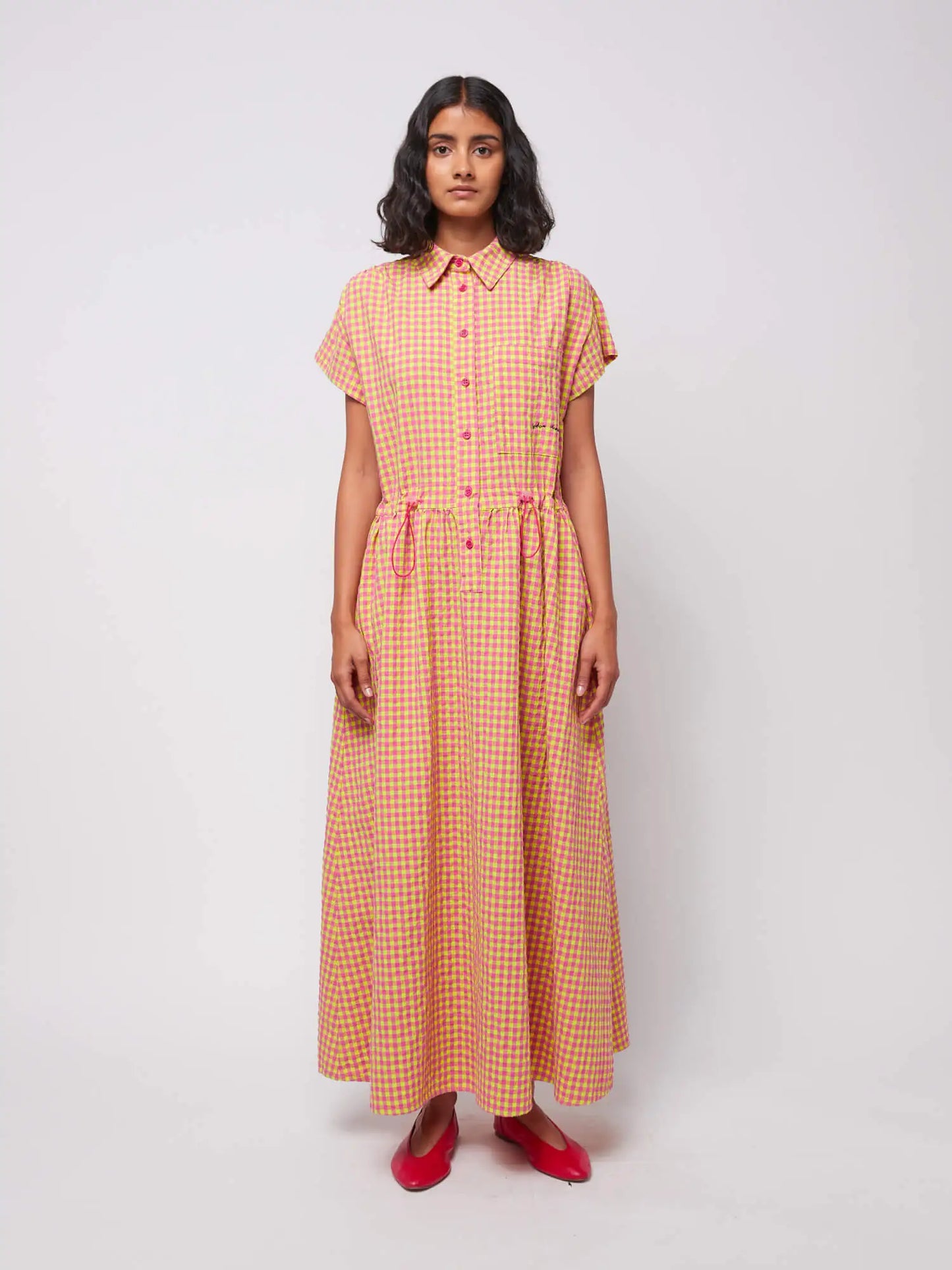 Vichy shirt dress