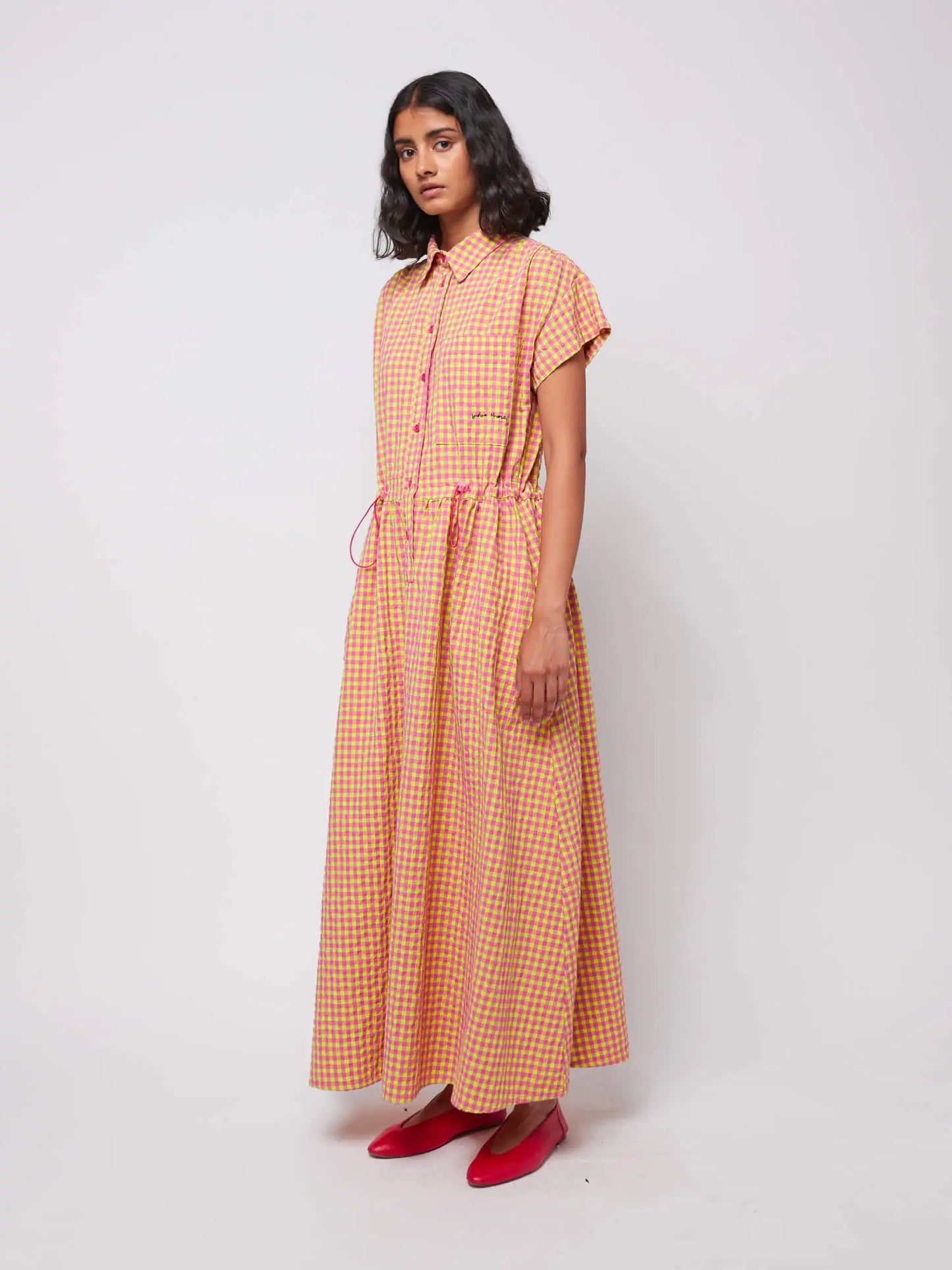 Vichy shirt dress