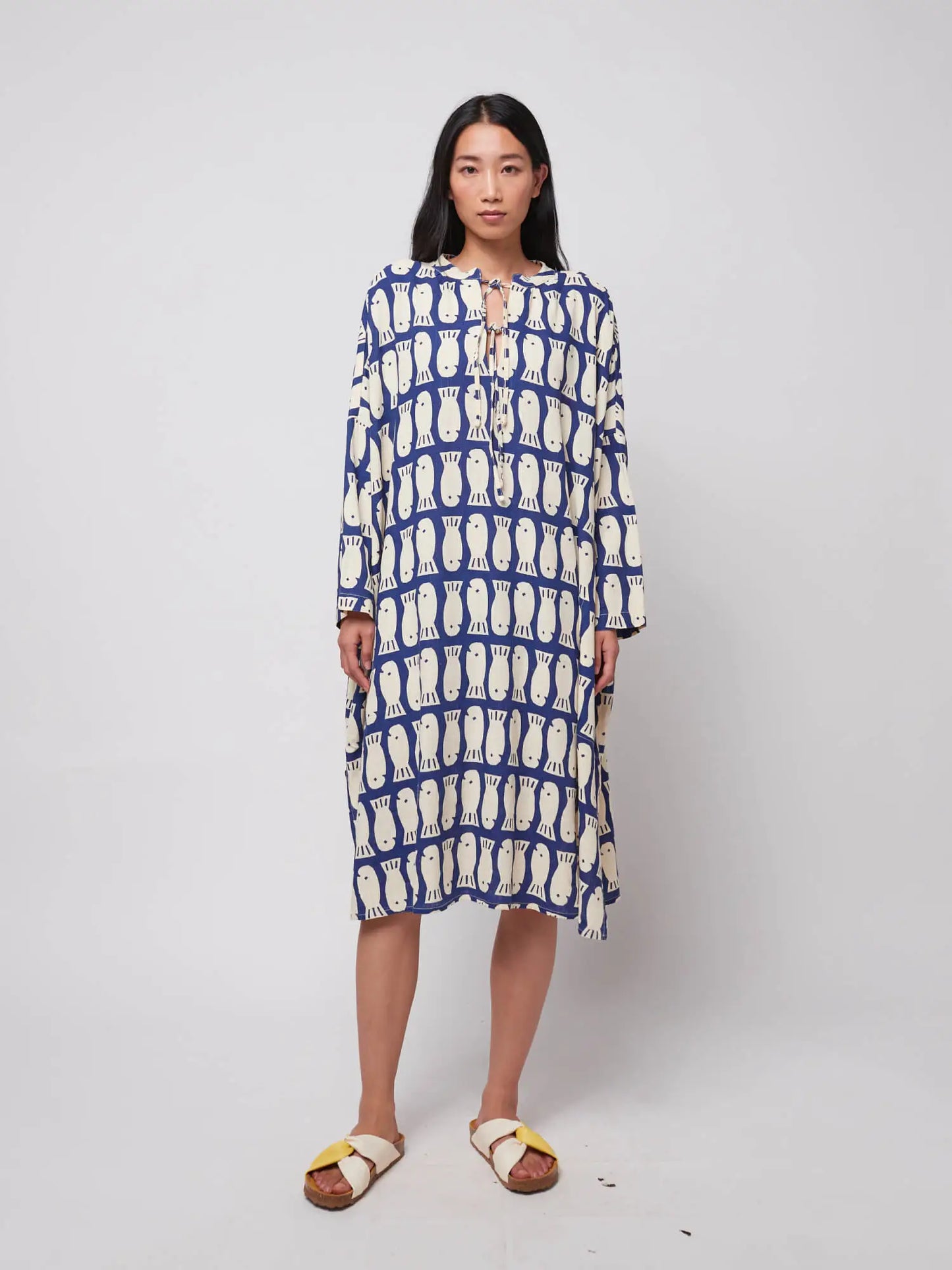 Lucky Fish print viscose tunic dress