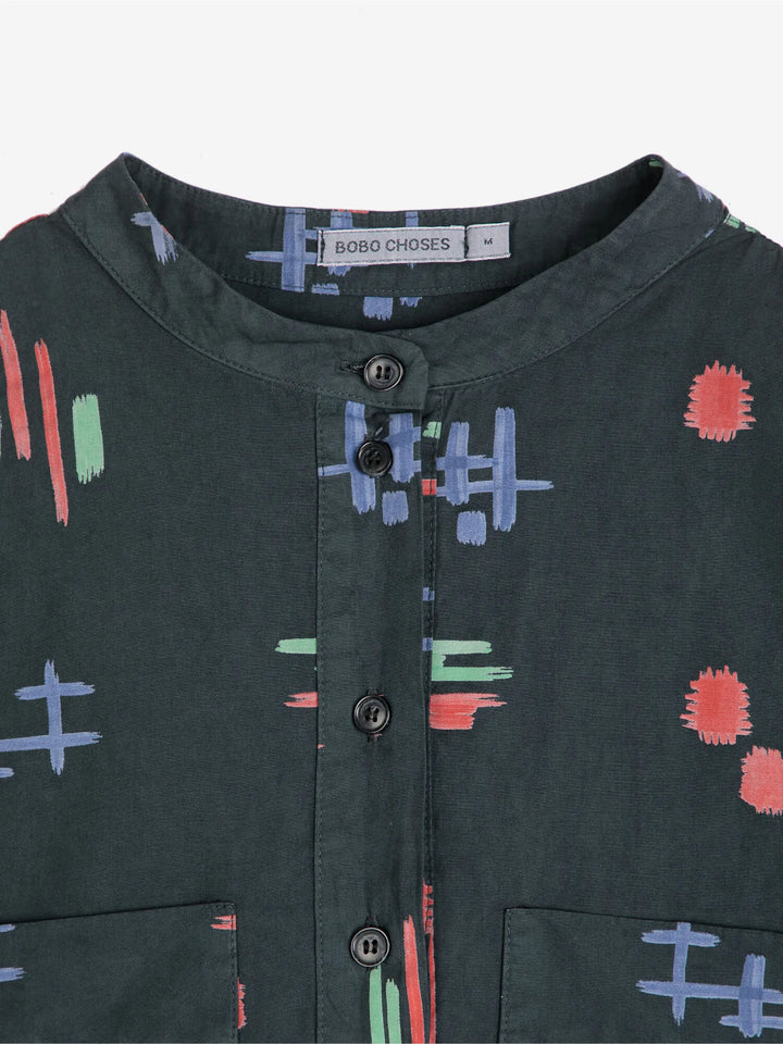 Multicolor print loose fit dress