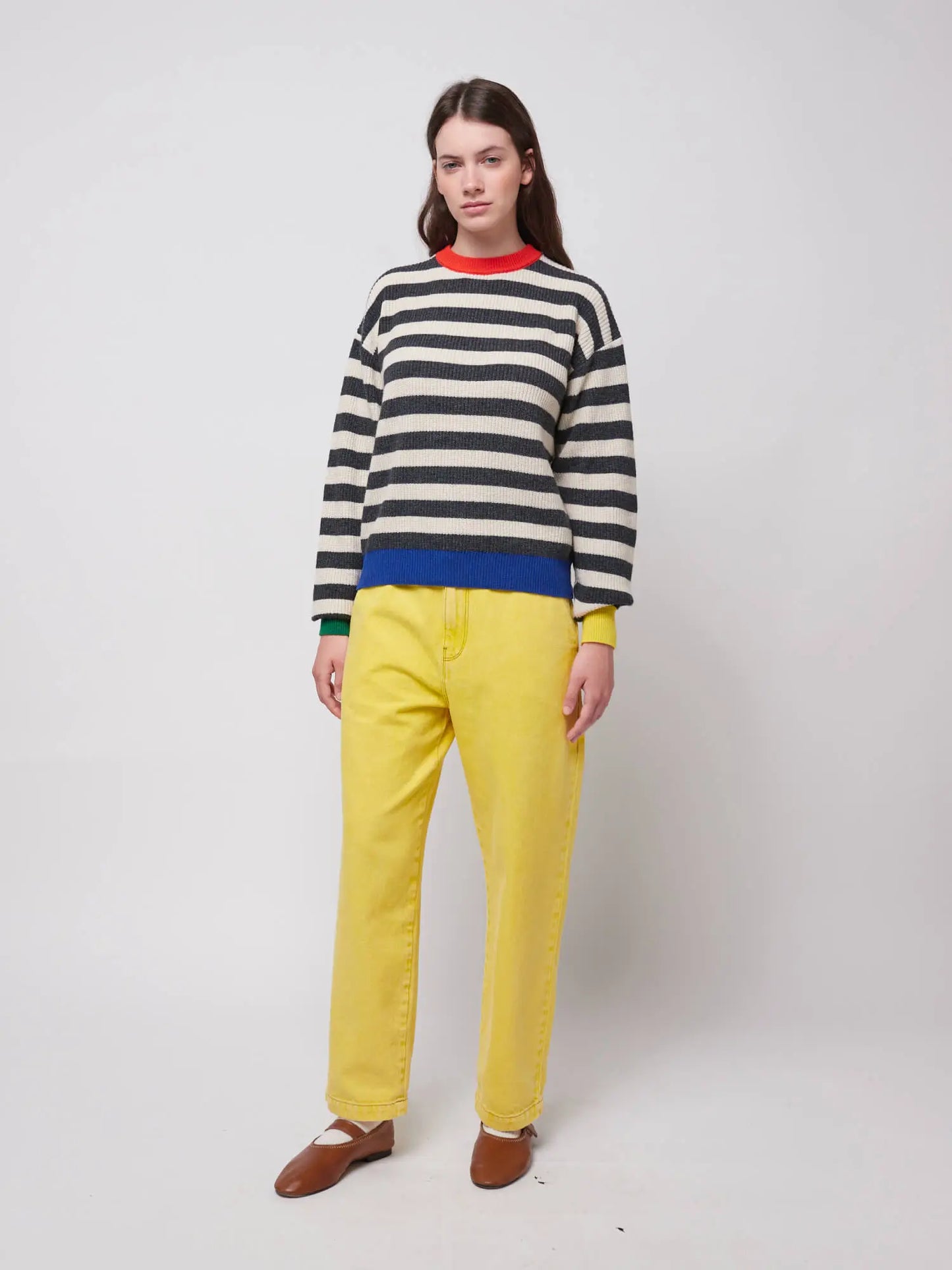 Striped wool blended jumper