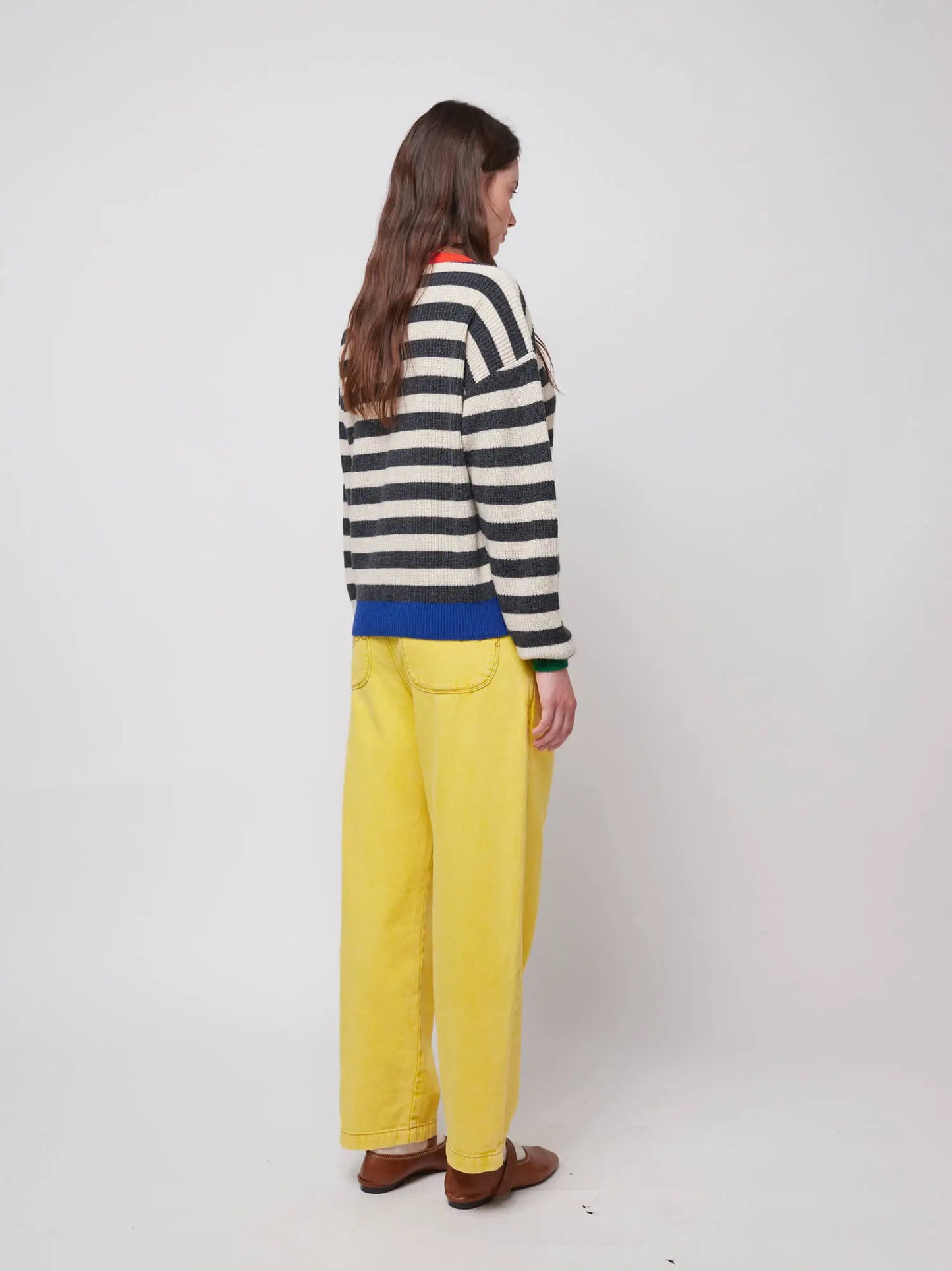 Striped wool blended jumper