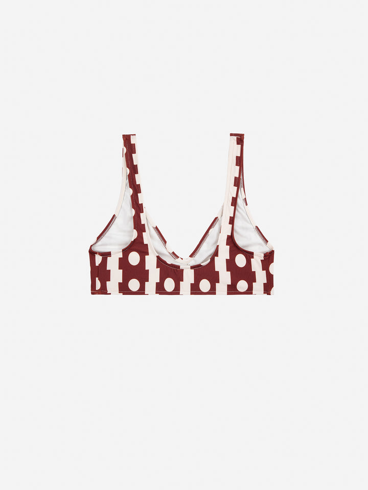 Geometrical stripes print top bikini