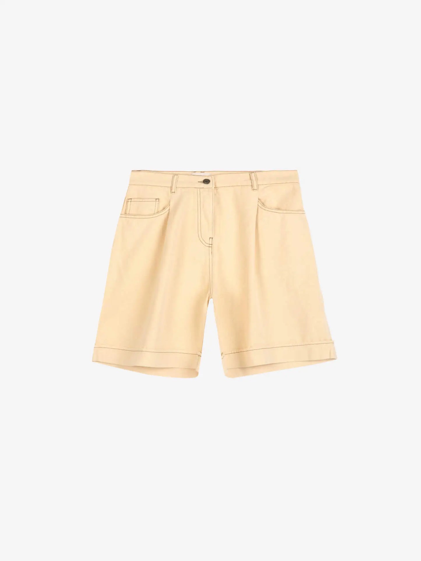 Falten-Bermudas aus Twill