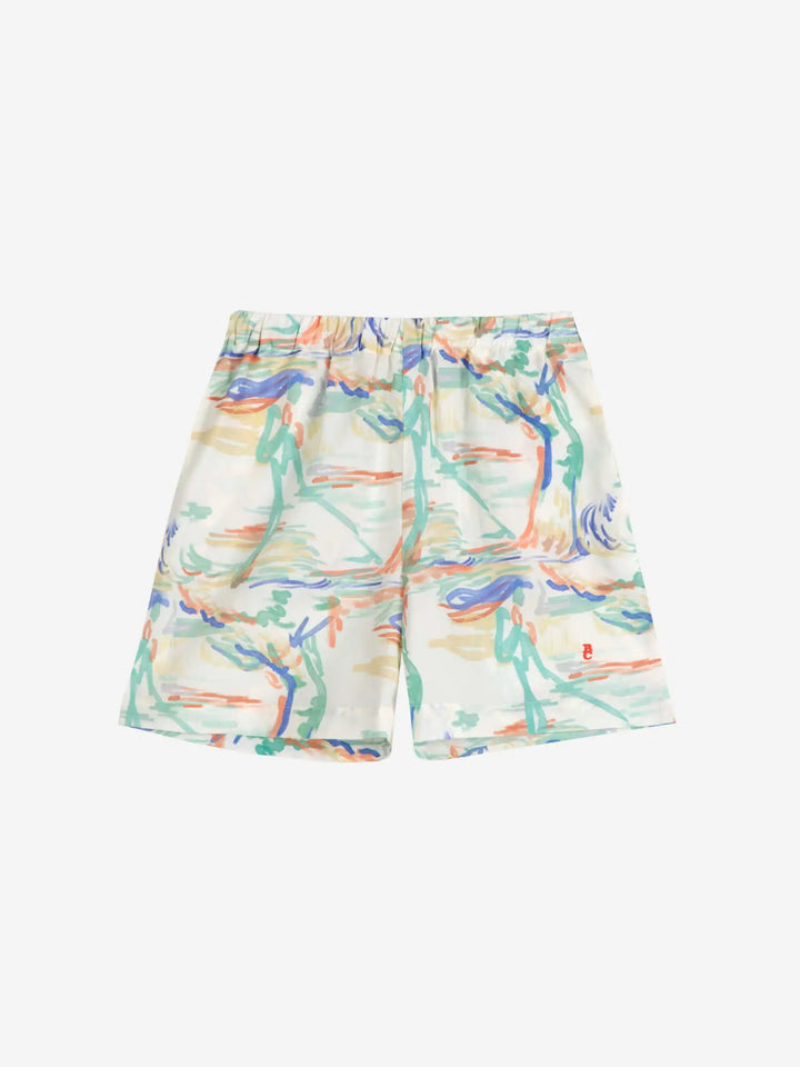 Pantalons curts lyocell estampat Landscape