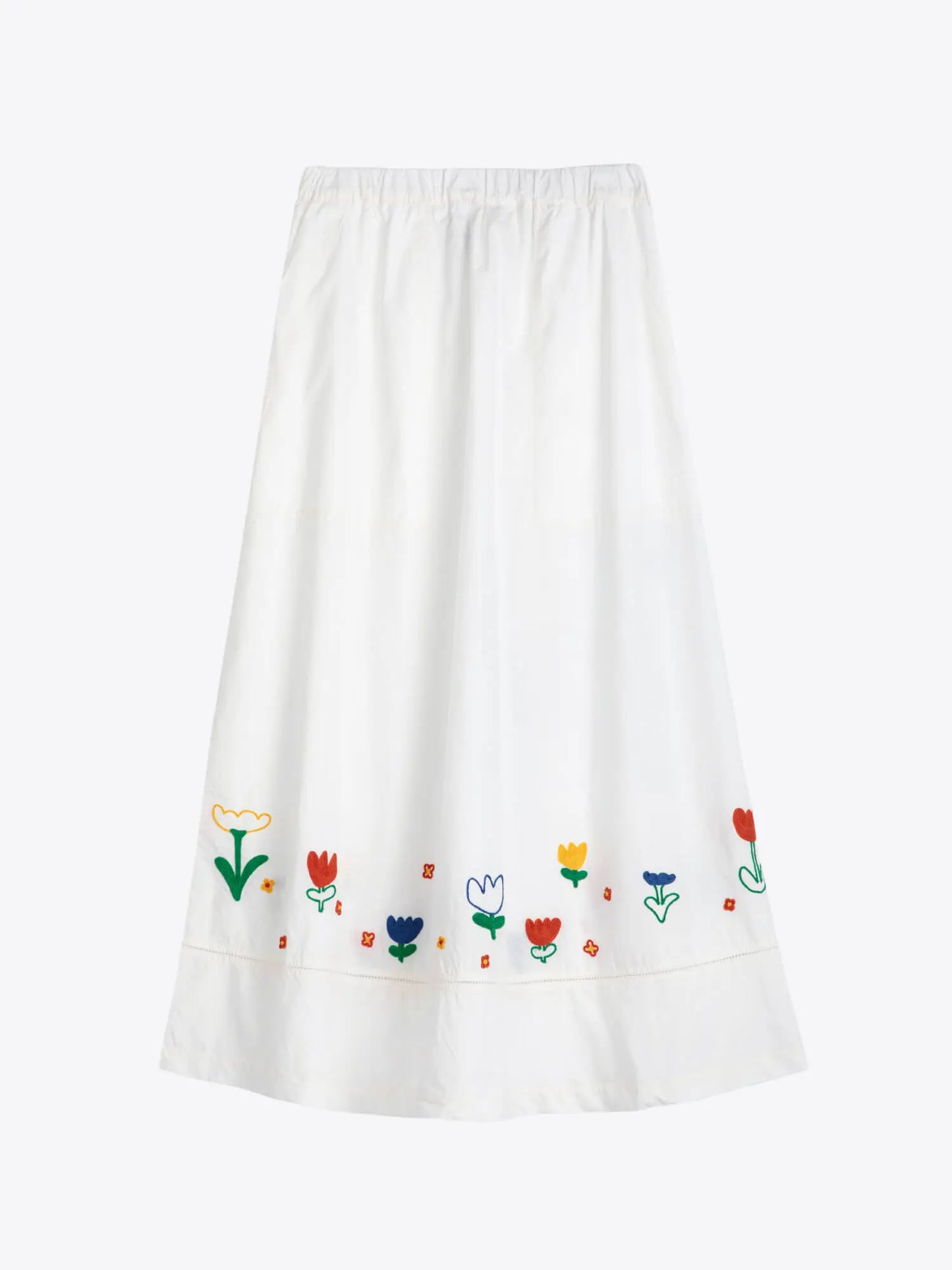 Garden embroidery poplin skirt