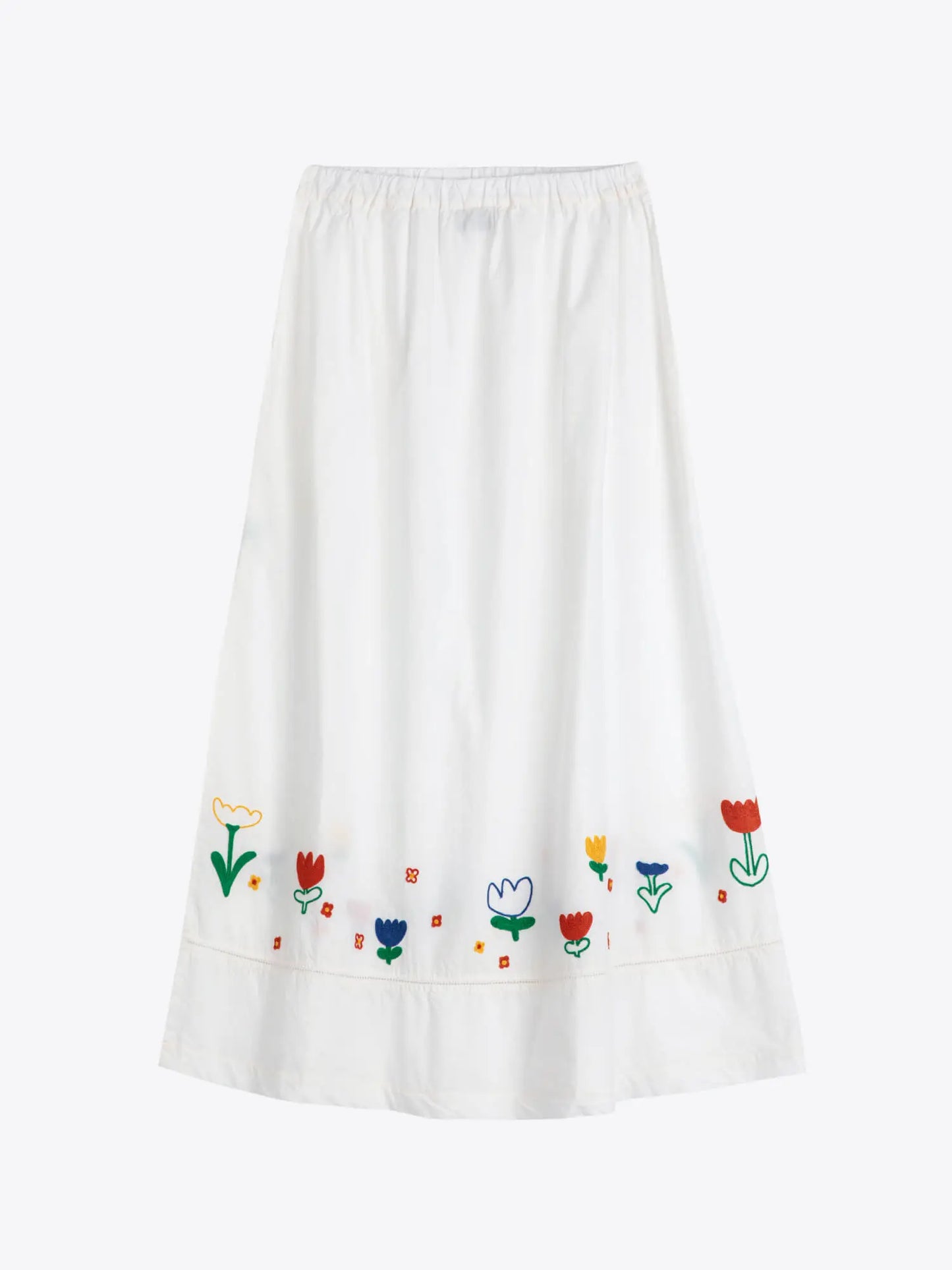 Garden embroidery poplin skirt