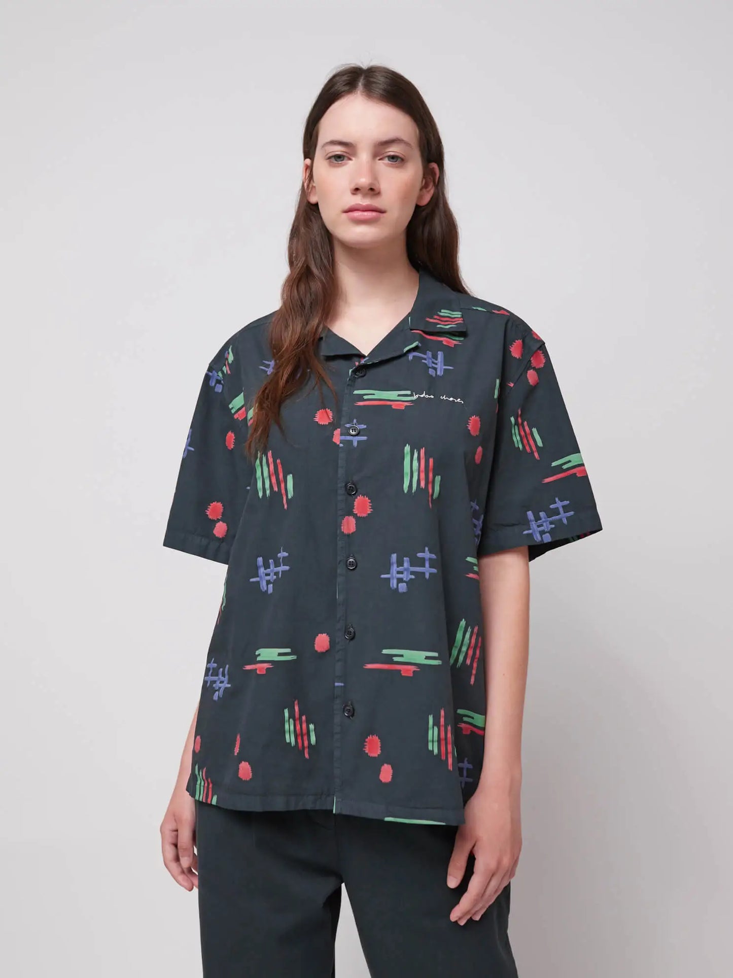 Camisa unisex estampada multicolor