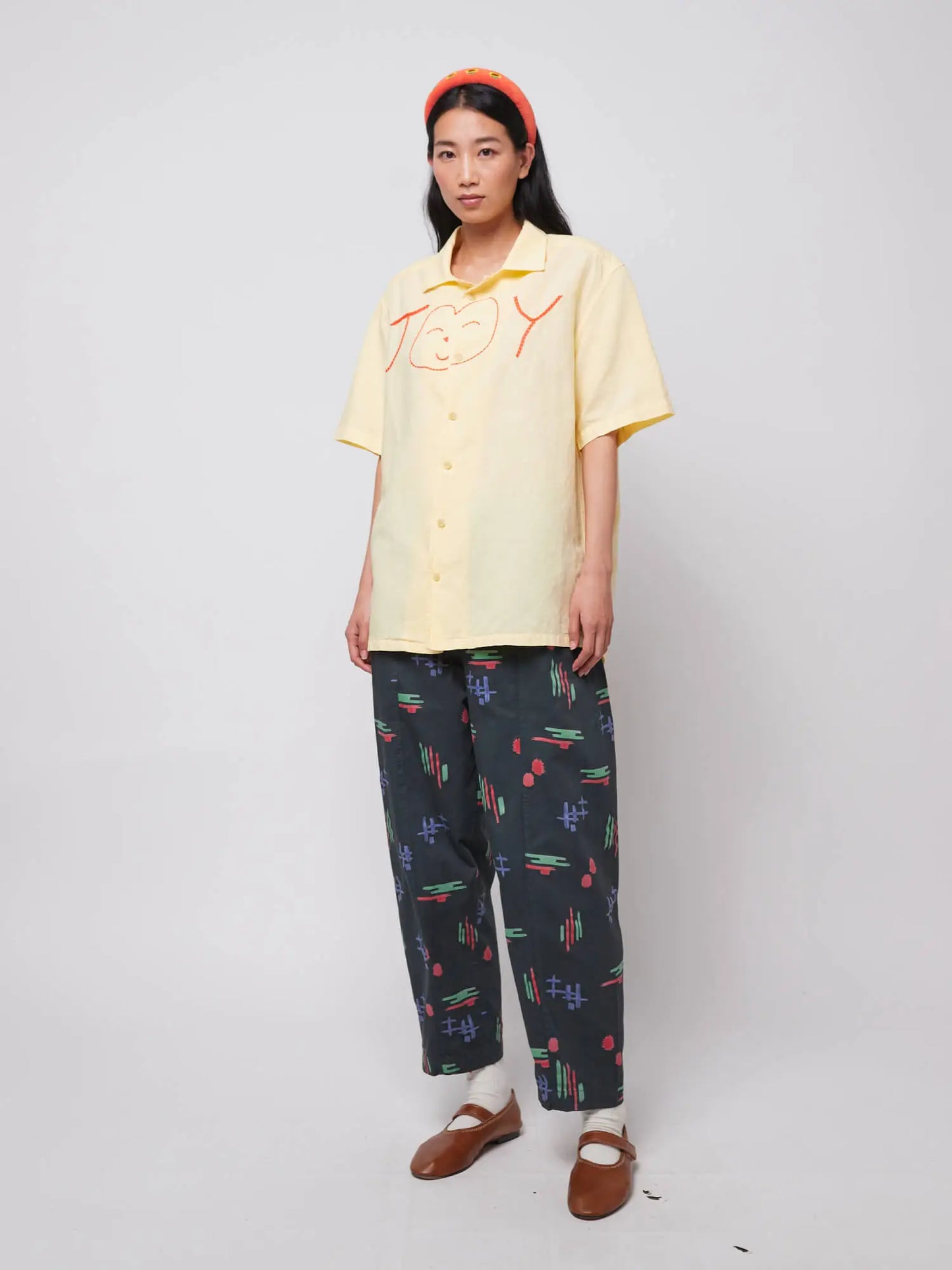 Joy embroidery unisex shirt