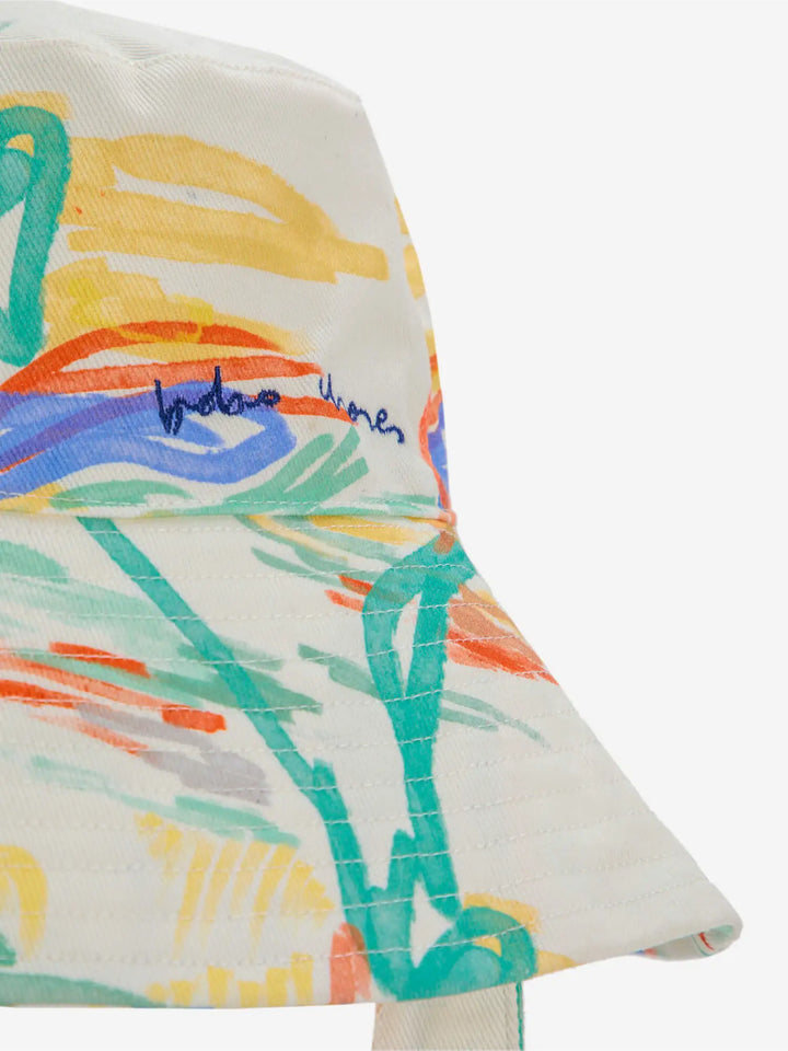 Landscape print canvas hat