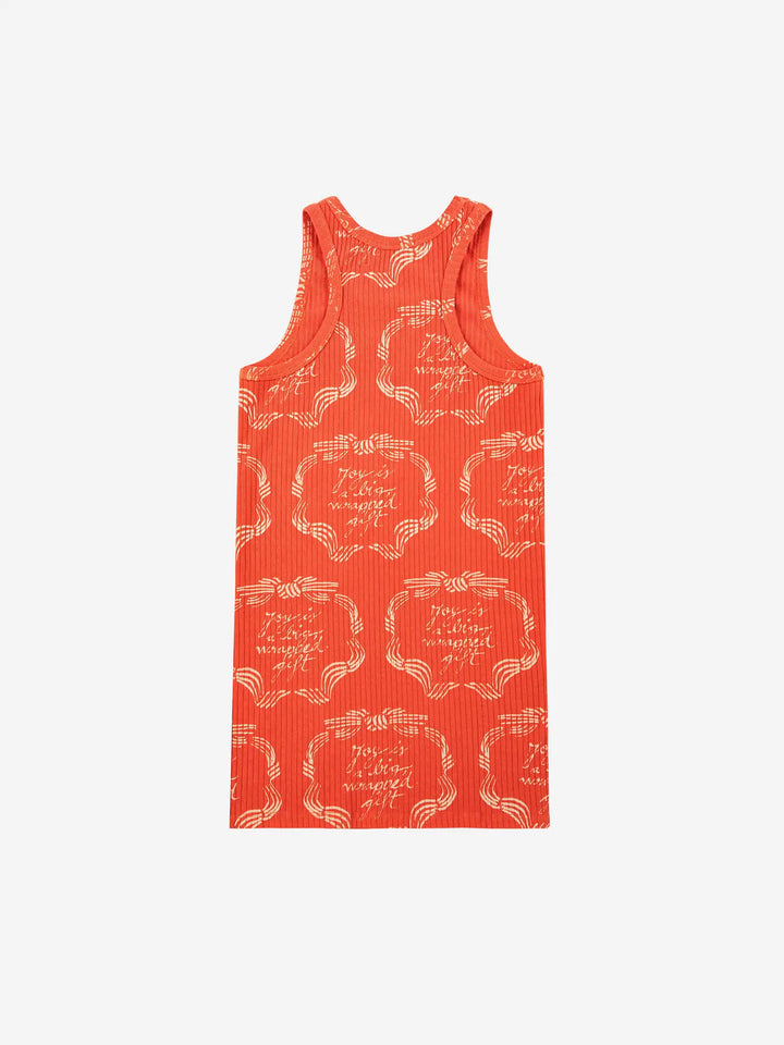 Ribbon Gift all over midi dress
