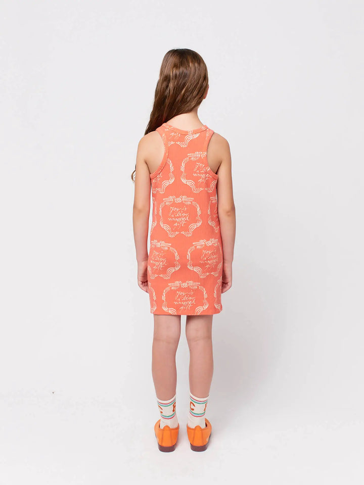 Ribbon Gift all over midi dress