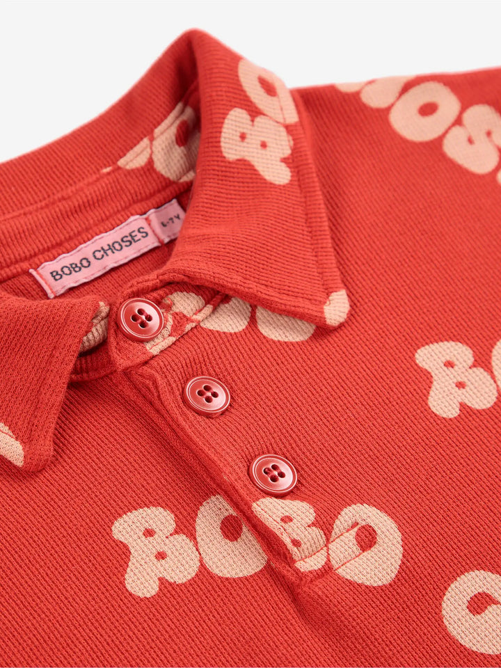 Wavy Bobo Choses all over waffle polo shirt