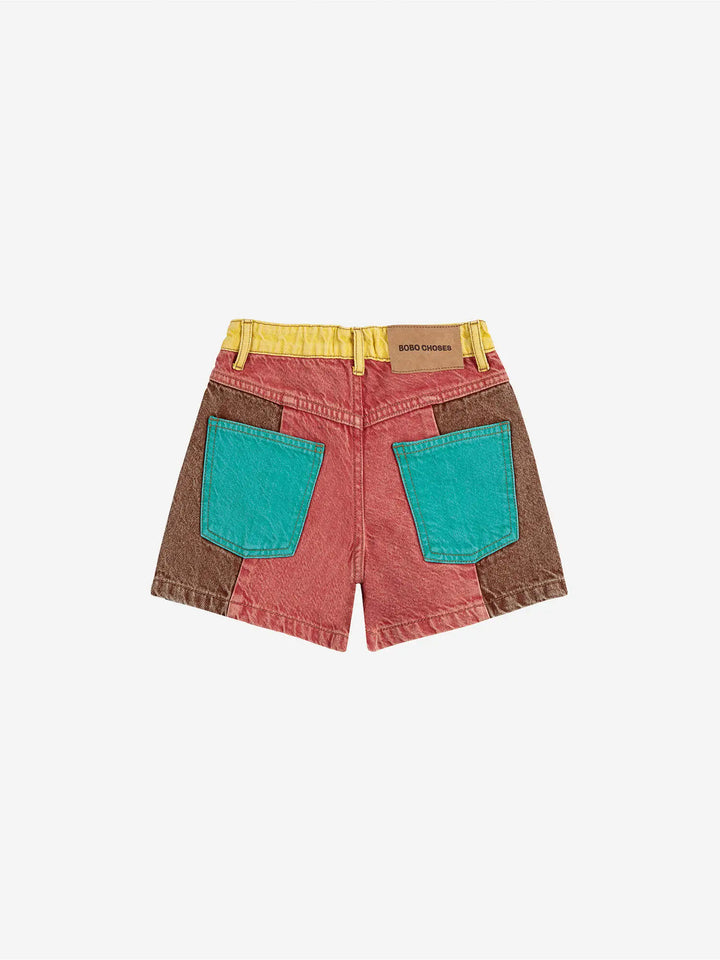 Color Block denim short
