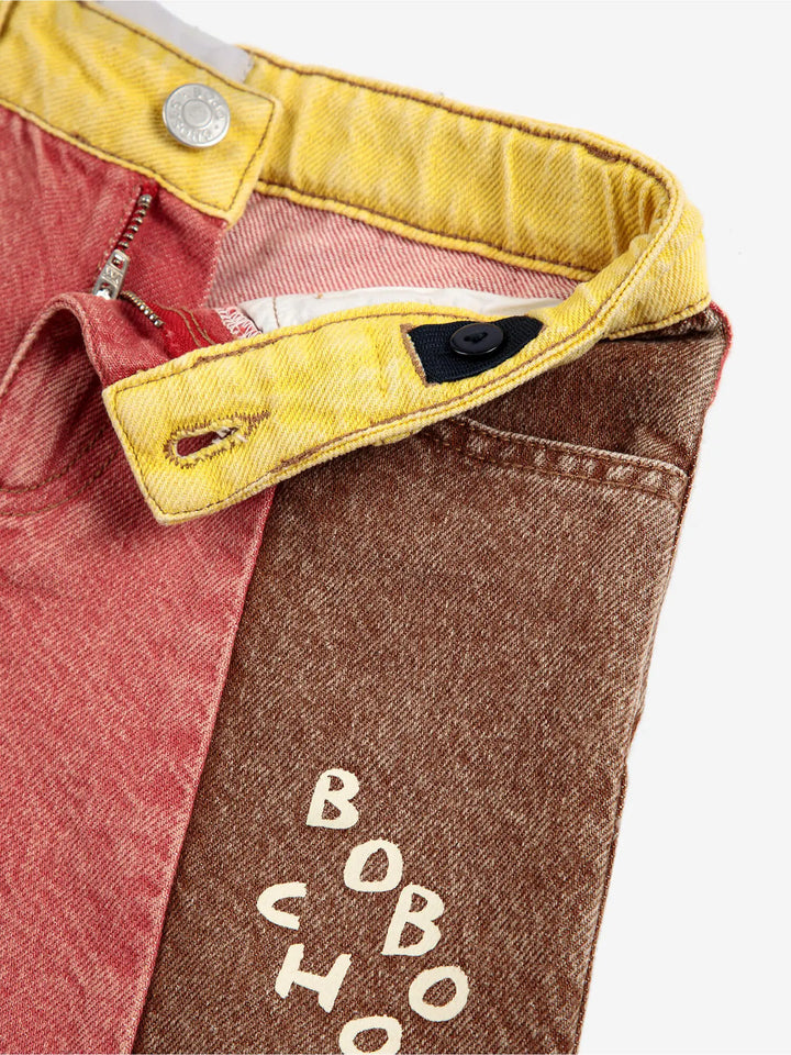 Color Block denim short