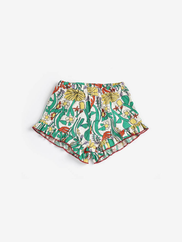 Color Herbalist all over ruffled shorts
