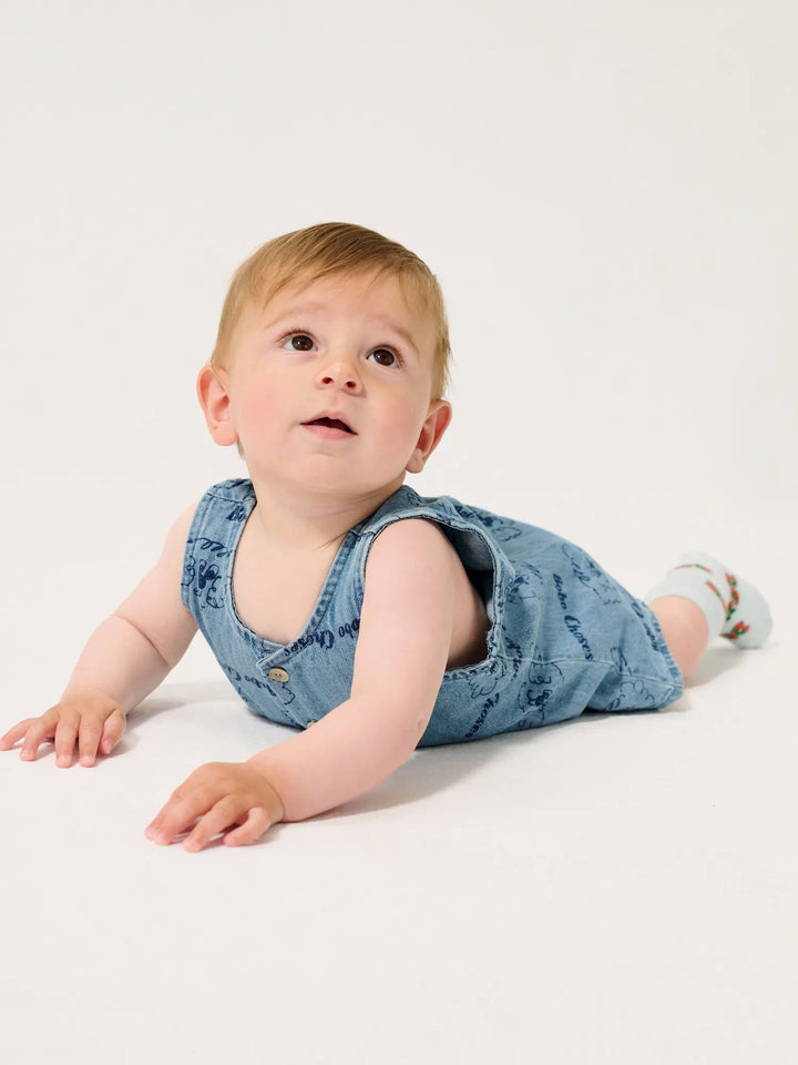 Pickles The Dog all over denim playsuit