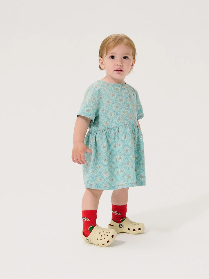 Daisy Mosaic all over woven dress