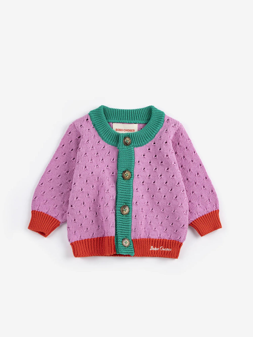 Color Block open work cardigan | Bobo Choses for Baby Color Block open work cardigan | Bobo Choses for Baby