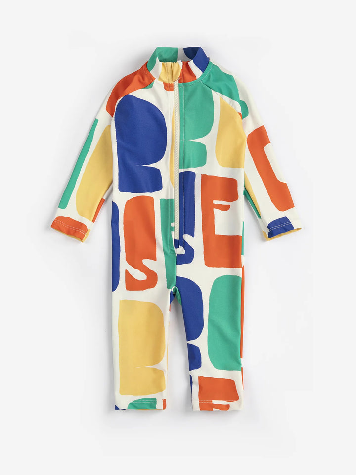 Bobo Choses Color 전체 무늬 수영복 오버롤