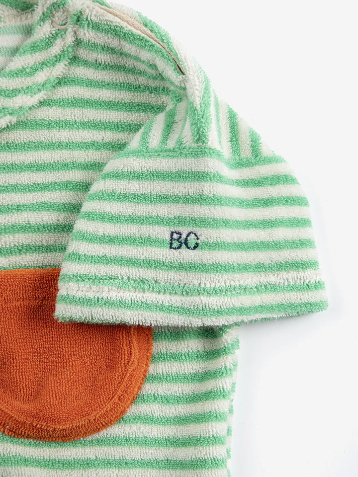Green Stripes terry cloth Tshirt