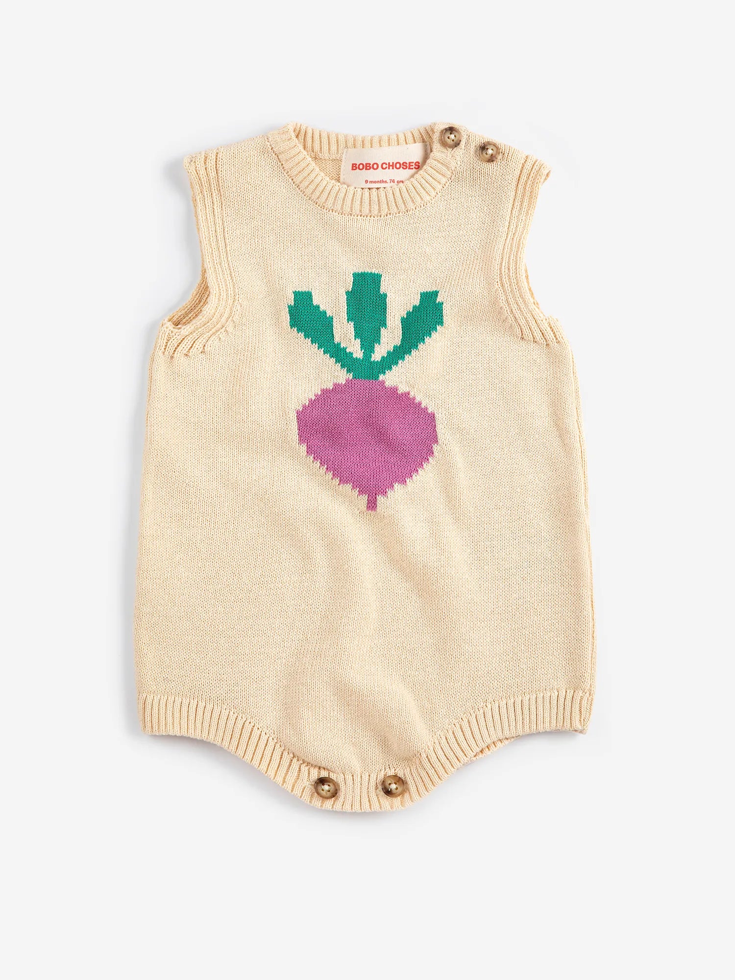 Pixel Sugar Beet knitted romper | Bobo Choses for Baby