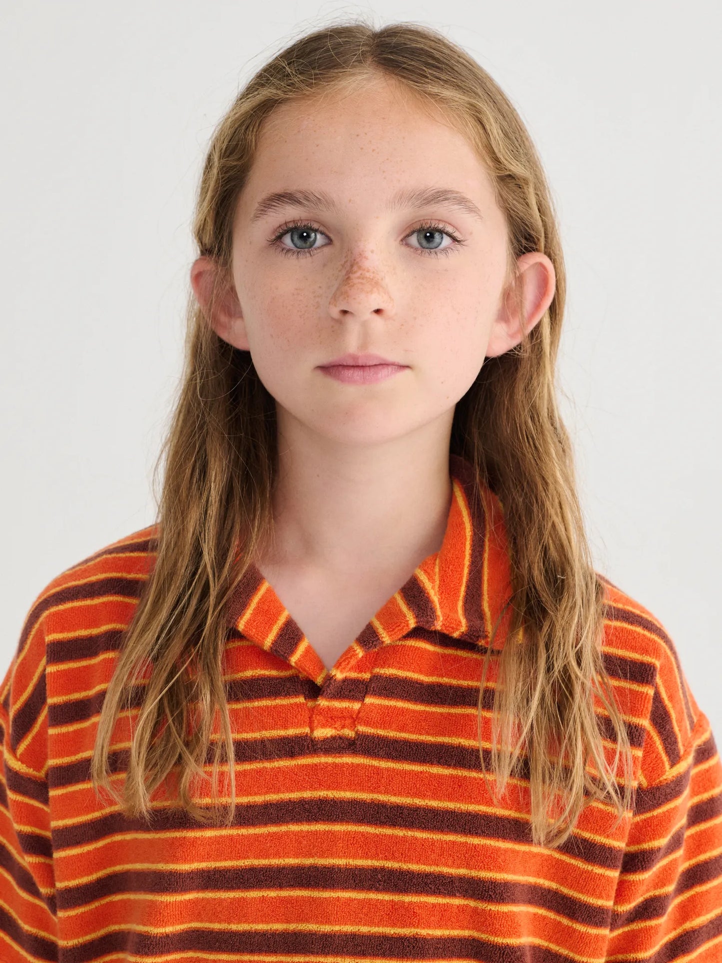 Striped Brick terry cloth polo