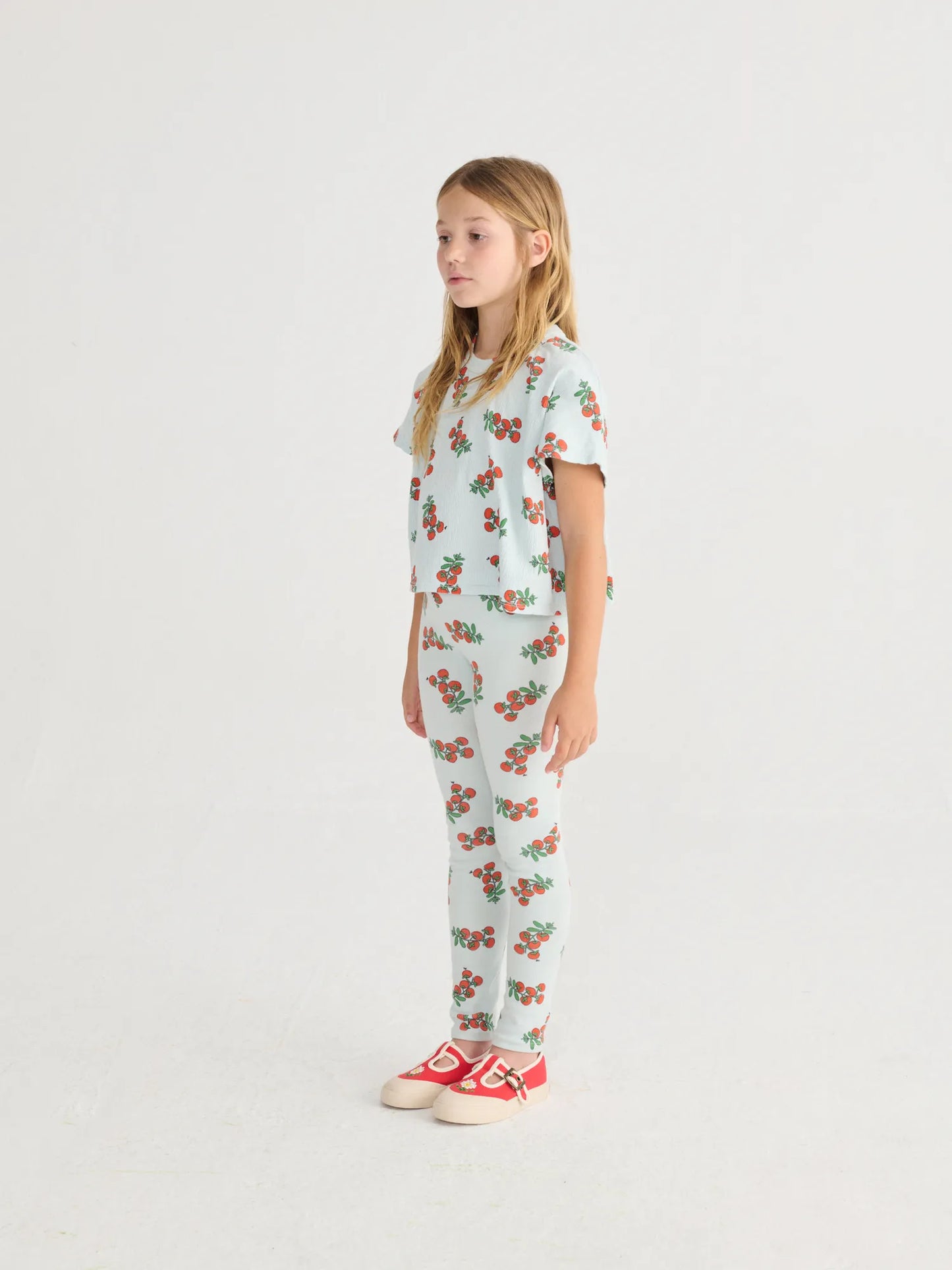 Juicy Tomatoes 전체 무늬 크롭 티셔츠