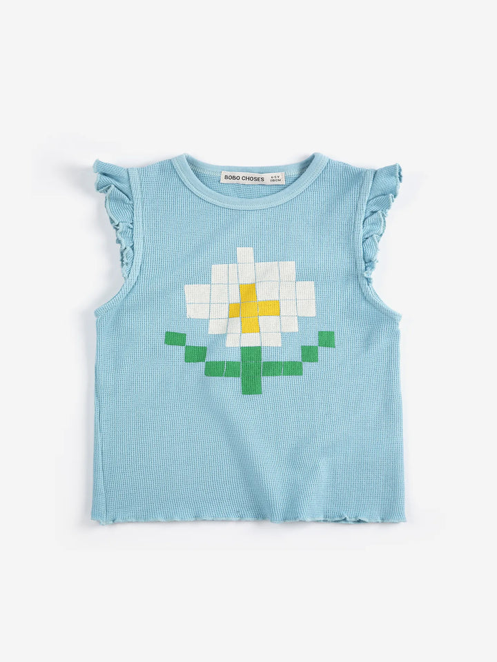 Pixel Daisy ruffled top