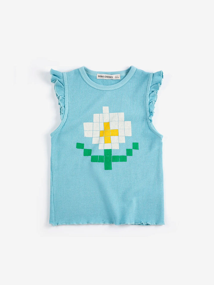 Pixel Daisy ruffled top