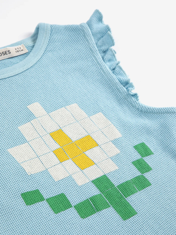 Pixel Daisy ruffled top