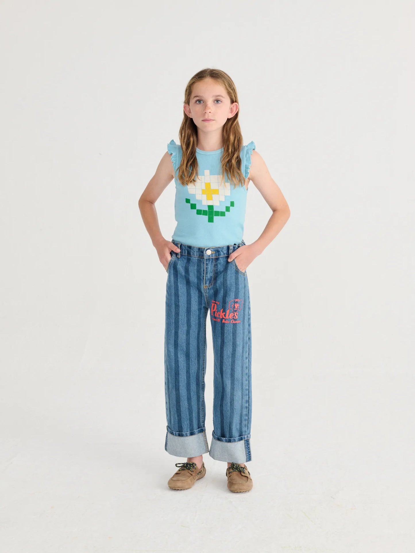 Pixel Daisy ruffled top